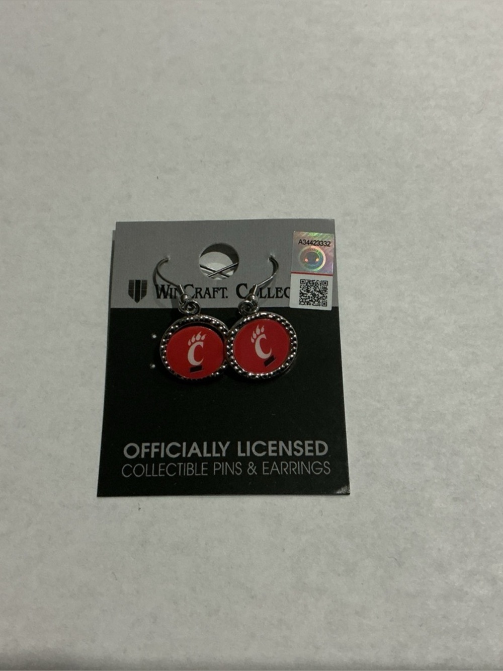 Brand New WinCraft College Officially Licensed Cincinnati Bearcats Earrings